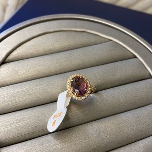 Ring Bomb Party Purple Stone Ring sz 6 New